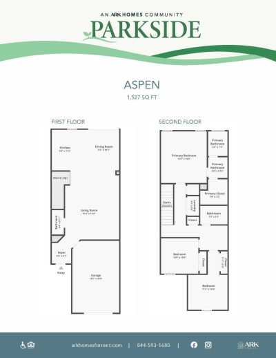 Parkside Aspen Floorplan SQFT 1527