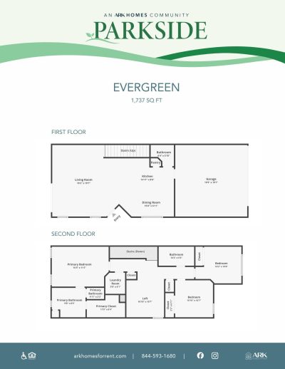 Parkside Evergreen Floorplan SQFT 1737