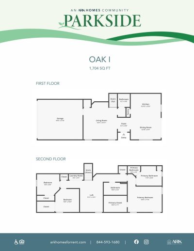 Parkside Oak I Floorplan SQFT 1704