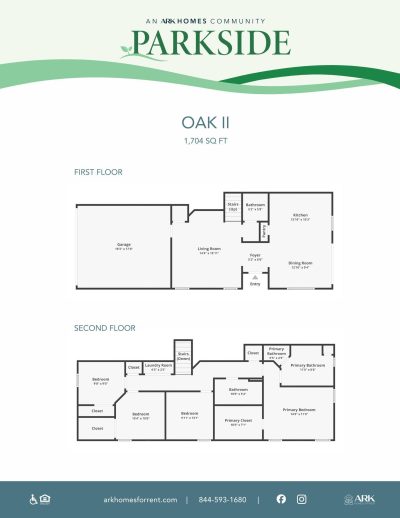 Parkside Oak II Floorplan SQFT 1704