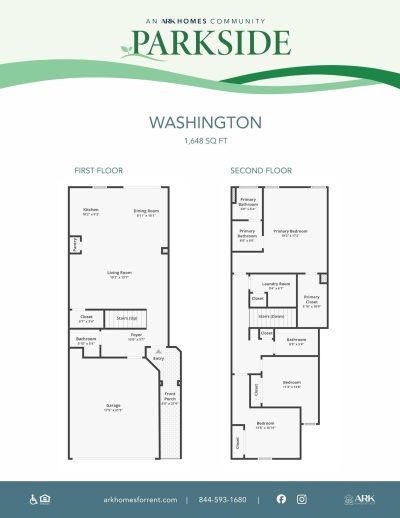 Parkside Washington Floorplan SQFT 1648