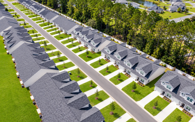 Setters Aerial View of Modern Townhome Neighborhood