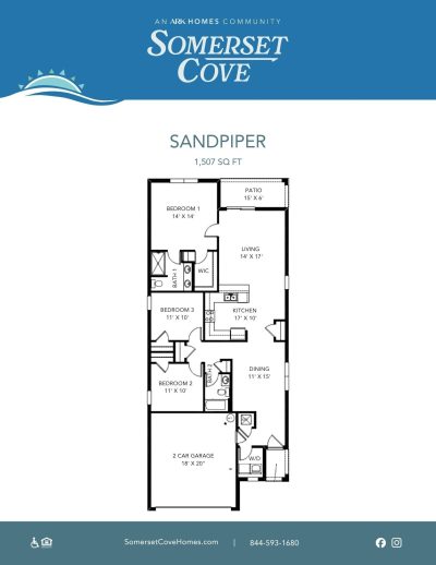 Somerset Cove Floorplan Sandpiper SQFT 1507