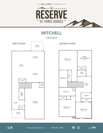 Reserve at Three Ridges Floorplan Mitchell 1554 SQFT