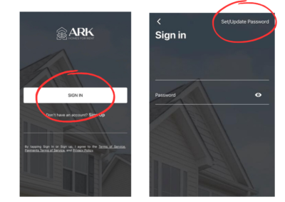 ARK Homes App Sign In